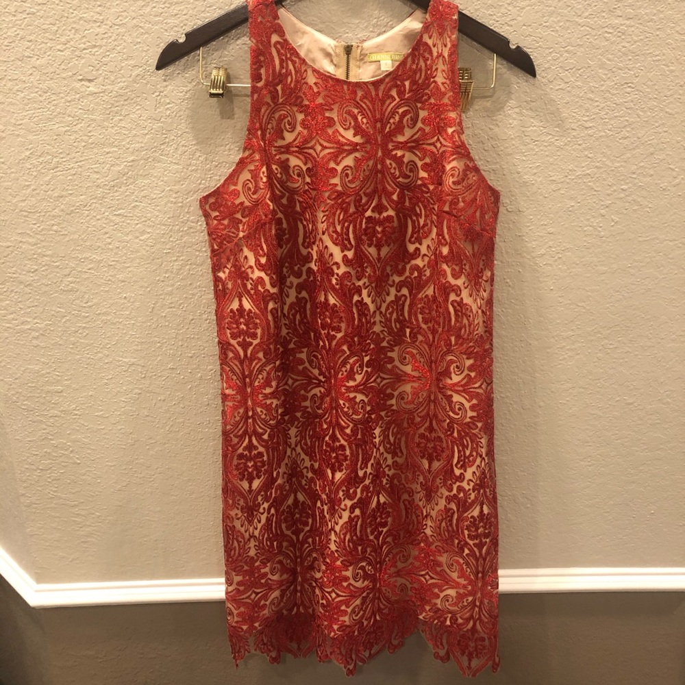 GIANNI BINI RED LACE DRESS